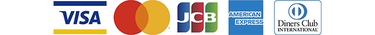 VISA、MASTER、JCB、AMEX、Diners
